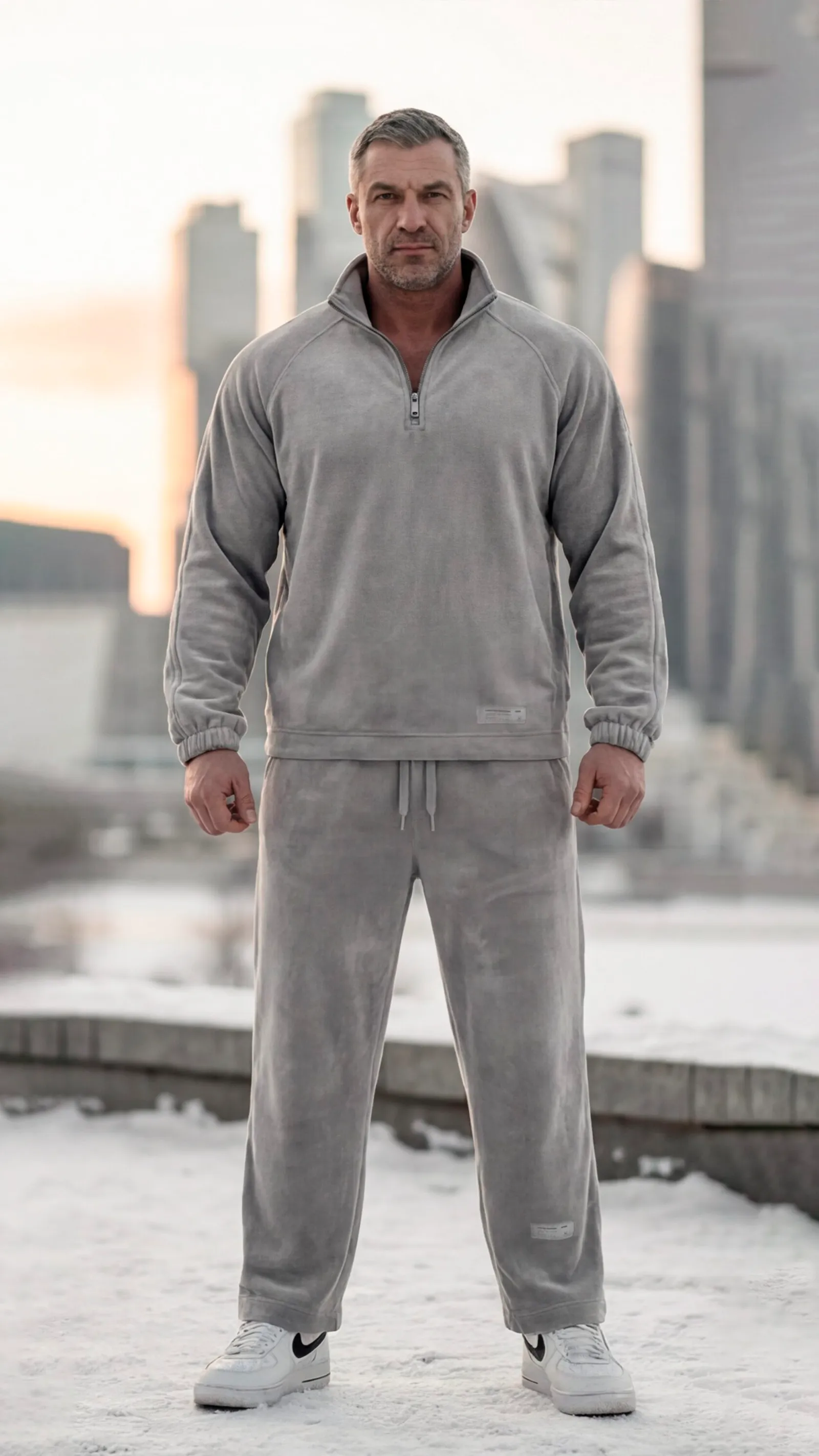Толстовка Velour half-zip · Облачный, фото 5