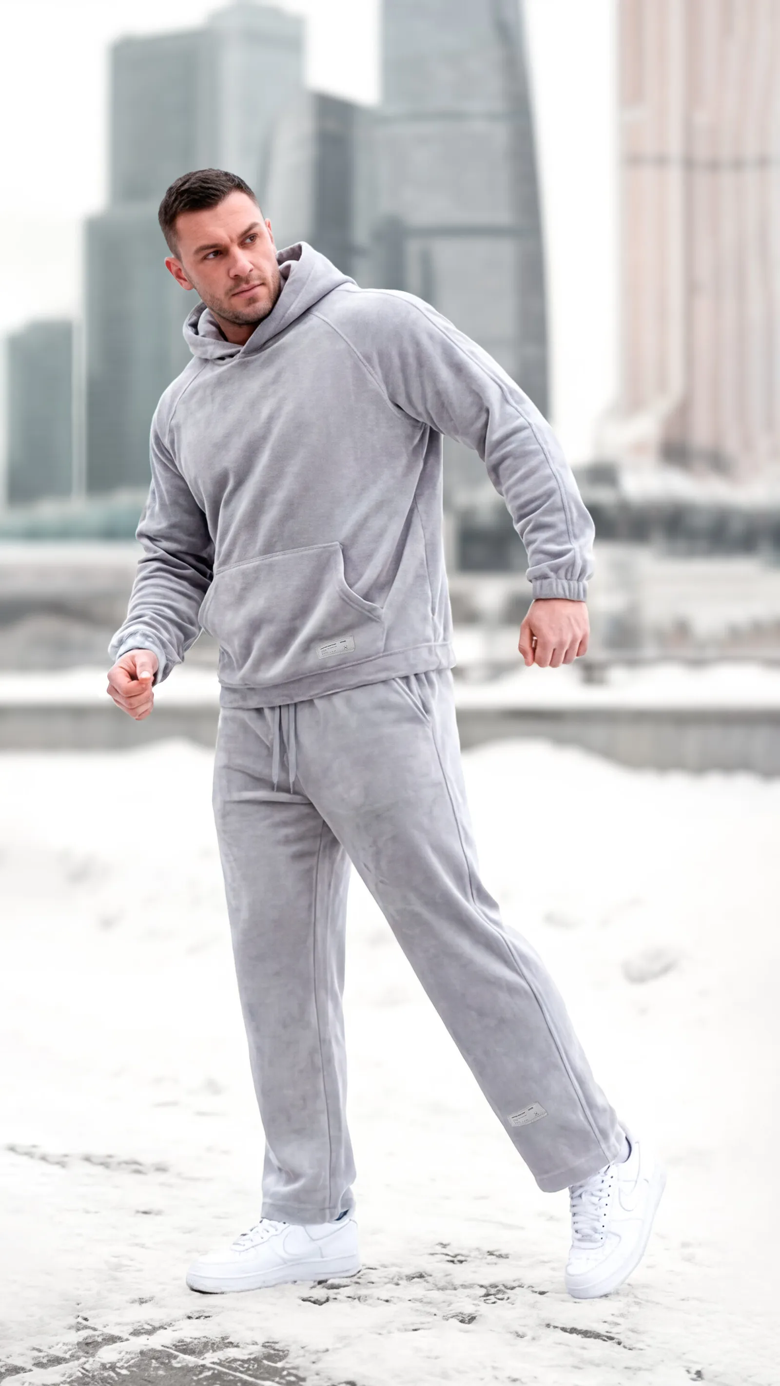 Брюки Wide Velour men`s · Облачный, фото 4