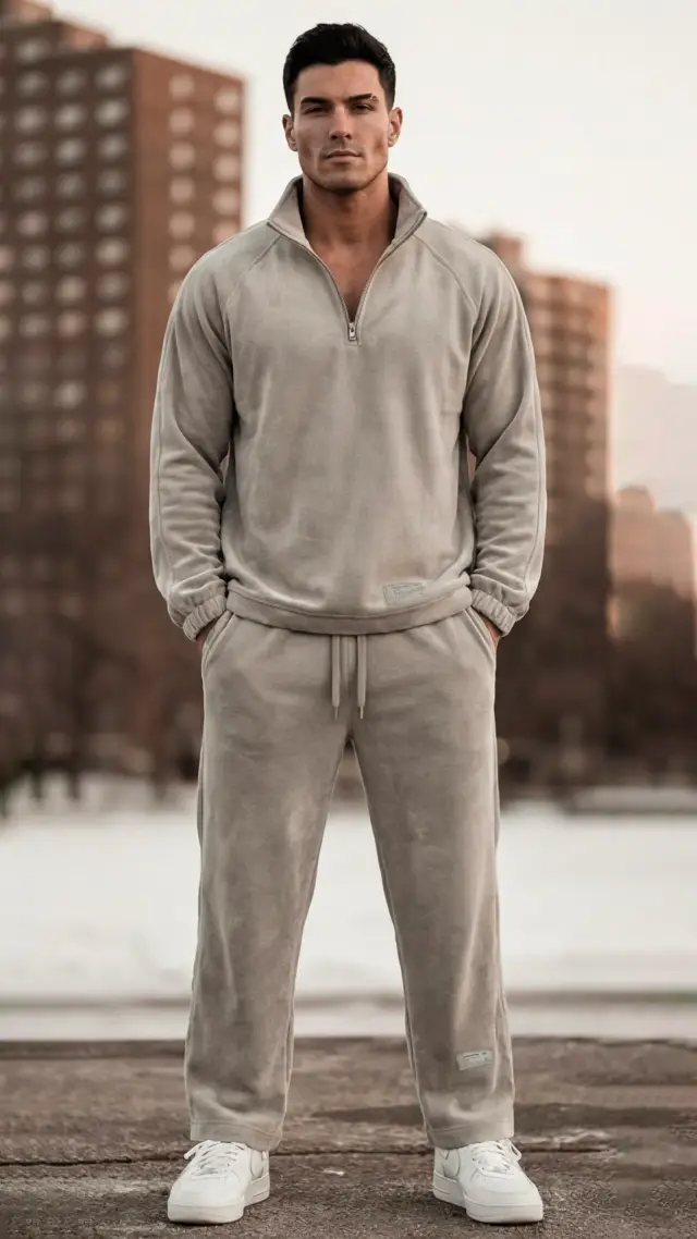 Толстовка Velour half-zip